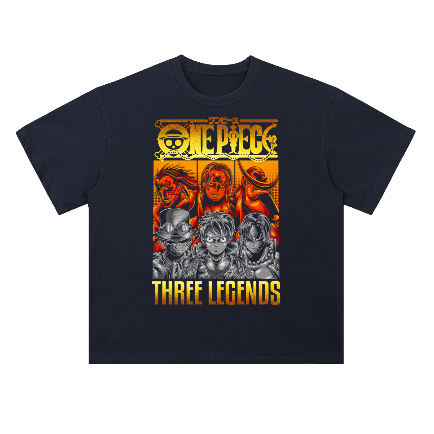 One Piece — Three Legends Heavyweight Drop Shoulder Cotton T-Shirt