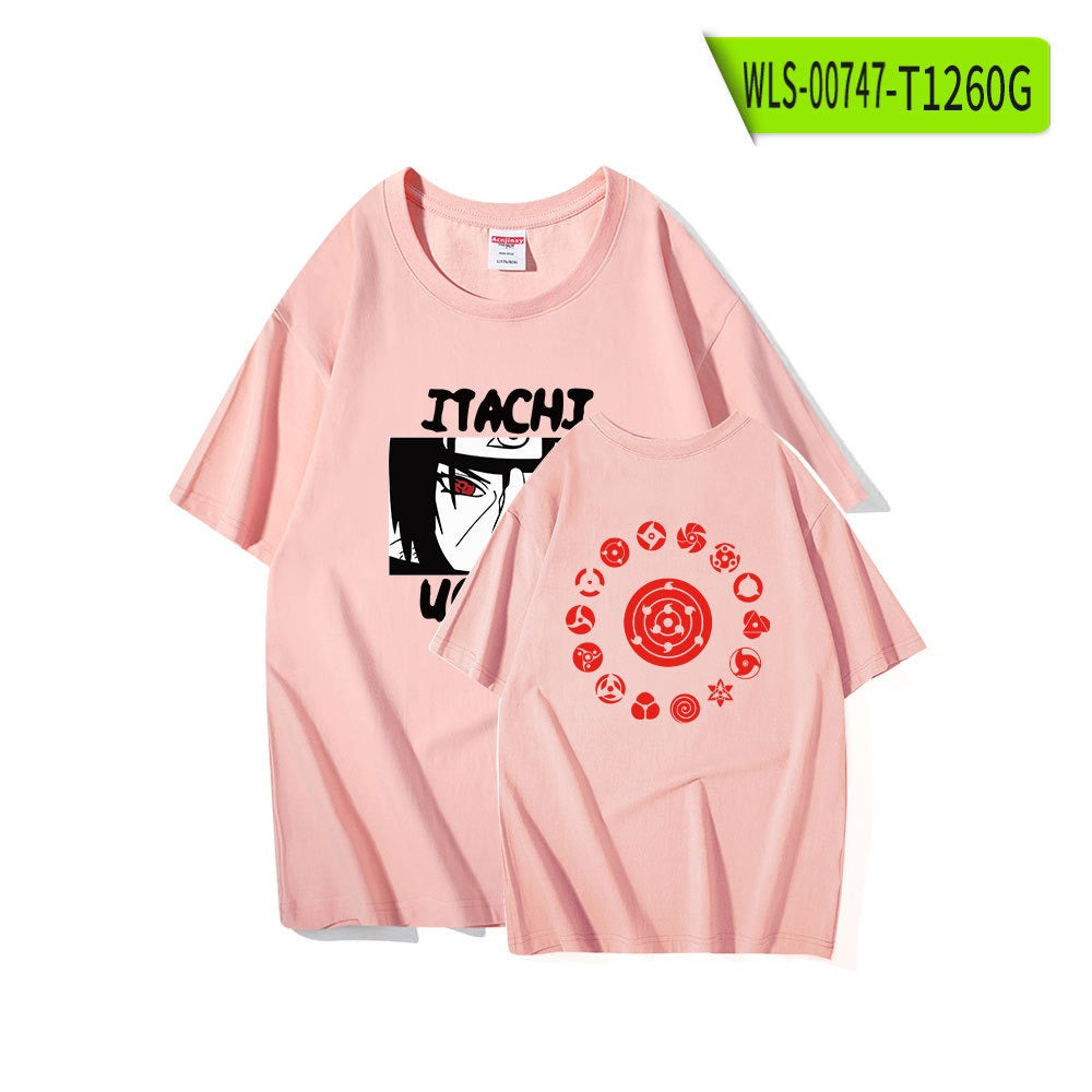Naruto short sleeved T-shirt anime peripheral T-shirt men's and women's round neck anime clothes summer