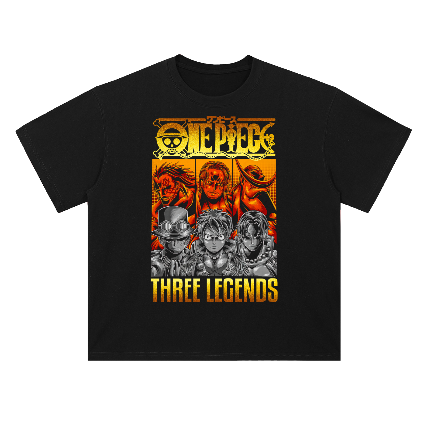 One Piece — Three Legends Heavyweight Drop Shoulder Cotton T-Shirt