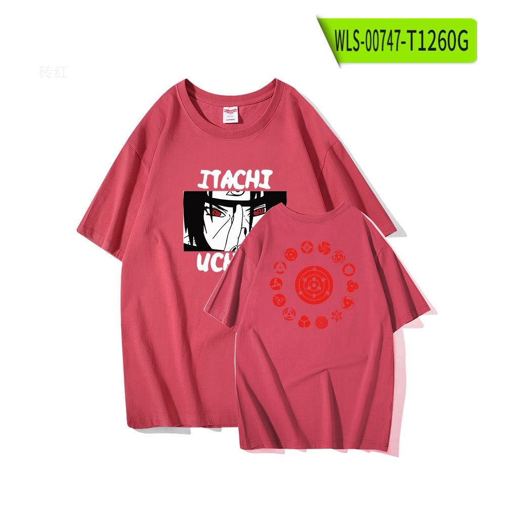 Naruto short sleeved T-shirt anime peripheral T-shirt men's and women's round neck anime clothes summer