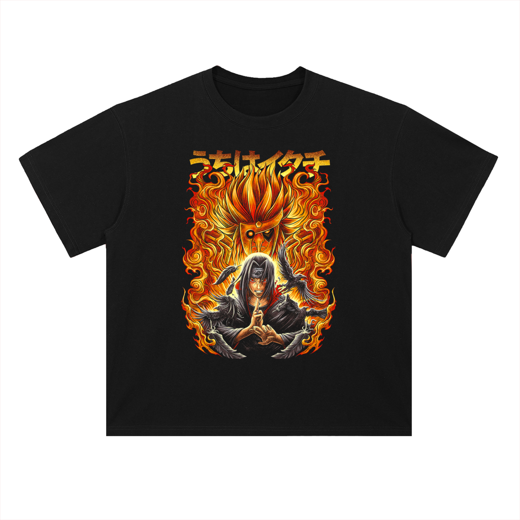 Itachi Uchiha — Susanoo Flame Drop Shoulder Heavyweight Cotton T-Shirt