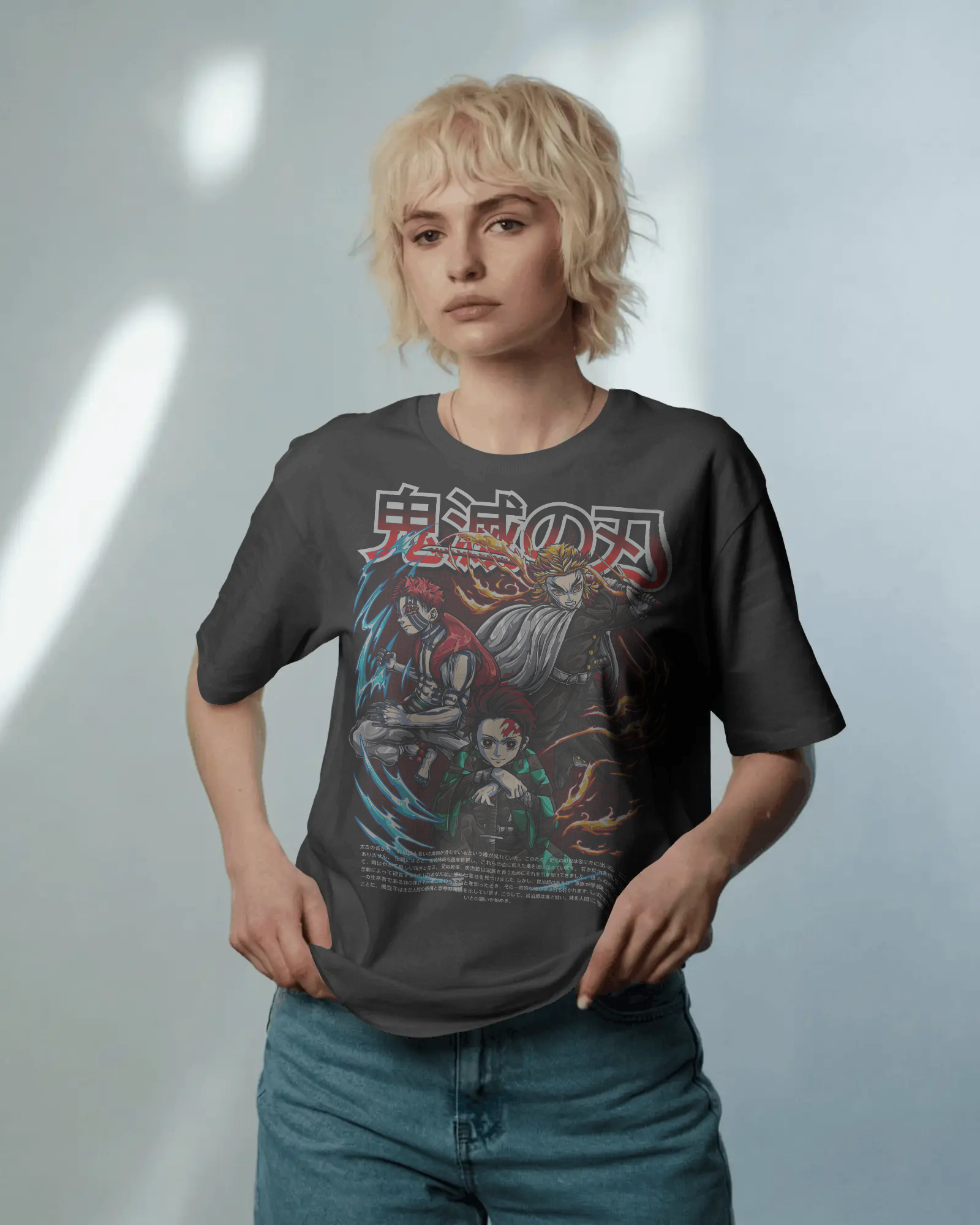 Demon Slayer — Trinity Heavyweight Drop Shoulder Cotton T-Shirt