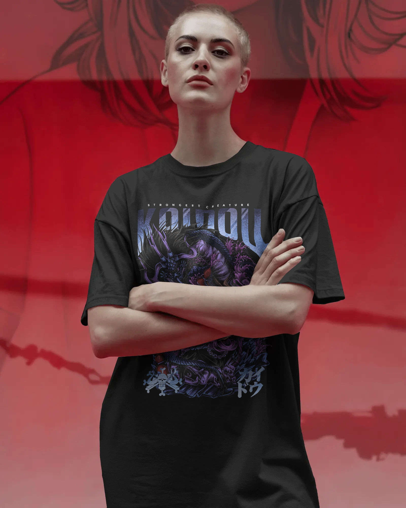 Kaido — Strongest Creature  Heavyweight Drop Shoulder Cotton T-Shirt