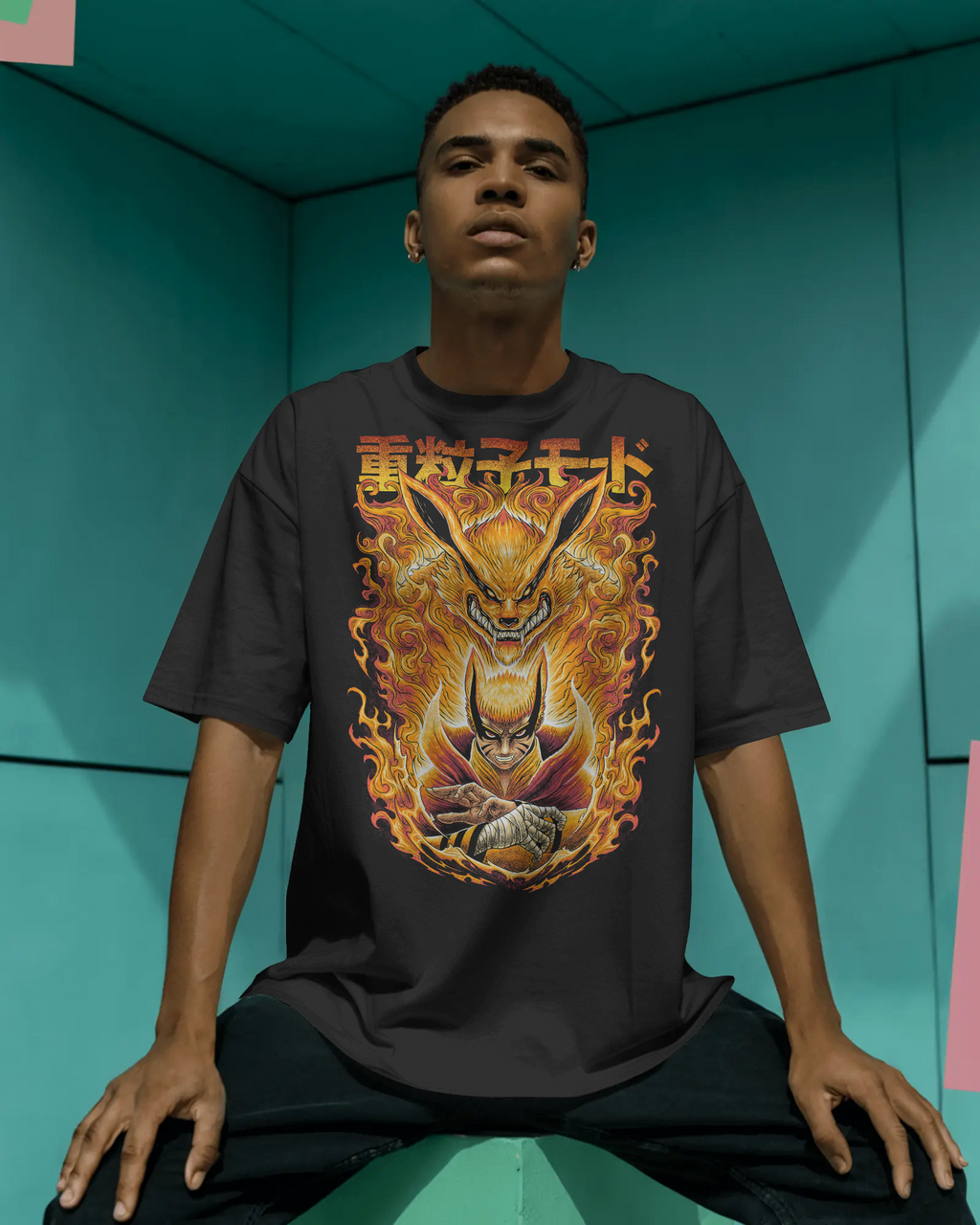 Naruto — Baryon Mod Heavyweight Drop Shoulder Cotton T-Shirt